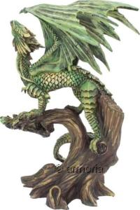 Figurine Grand Dragon Vert de la Forêt par Anne Stokes 