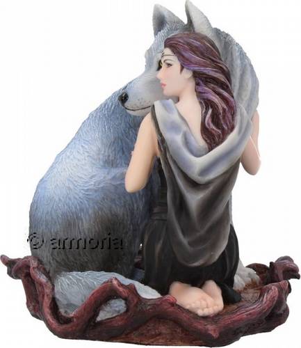 Figurine Femme et loup Soul Bond par Anne Stokes 