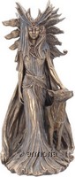 Figurine Hecate avec ses chiens de Marc Potts, hauteur 25 cm