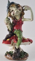 Figurine Pixie assis sur Champignon rouge 