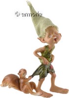 Figurine Lutin au Chapeau avec Ecureuil joueur 