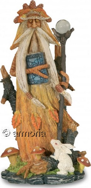 Figurine Magicien de la Forêt avec Lapin Blanc 