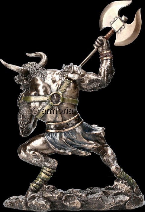 Figurine Minotaure au combat aspect bronze marque Veronese