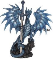 Figurine et Ouvre-lettres Dragon Bleu des Mers par Ruth Thompson 