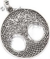 Pendentif Arbre de Vie Yggdrasil avec Entrelacs en argent 