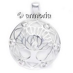 Pendentif Arbre de Vie avec 7 Cristaux en argent 