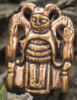 Pendentif Viking Odin de Lejre sur son Trône en bronze 