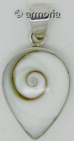 Pendentif goutte en oeil de Sainte-Lucie et en argent 