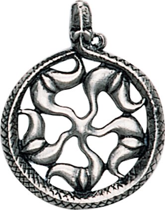 Pendentif Roue du Soleil en étain