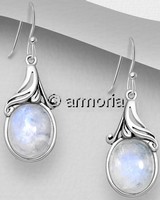Boucles d'oreilles Tourbillon en argent et pierre de lune
