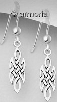 Boucles d'oreilles Entrelacs Celtes en argent, 2 cm