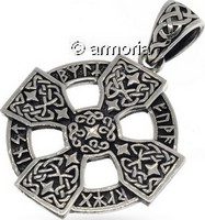 Pendentif Croix Celte avec runes en argent