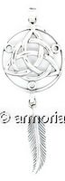 Pendentif Triquetra et Plume en argent