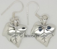 Boucles d'Oreilles Feuille de Lierre en argent 