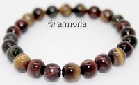 Bracelet de Perles en oeil de Tigre-Faucon-Taureau 8 mm Taille Large 