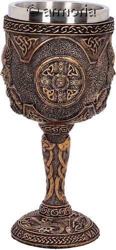 Calice Gobelet Viking Visage d'une Valkyrie et d'entrelacs