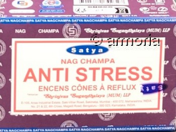 Cônes d'encens backflow Anti Stress, Satya