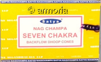 Cônes d'encens backflow Seven Chakras, Satya