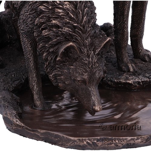 Figurine Deux Loup "Warriors of Winter" de Lisa Parker aspect bronze