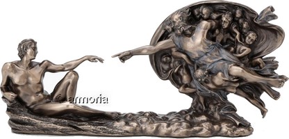 Figurine Genèse Création d'Adam par Michel-Ange aspect bronze Marque Veronese