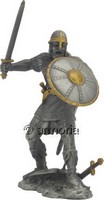 Figurine Guerrier Viking à l'attaque en étain 