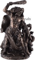 Figurine Hercule combattant l'Hydre aspect bronze marque Veronese 