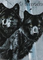 Carte postale Black Wolves de Rusty Frentner