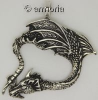 Pendentif Dragon en argent, grand modèle