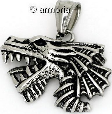 Pendentif Tête de Dragon en acier