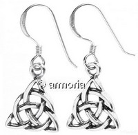 Boucles d'Oreilles Celtes Petit Triquetra cerclé épaisseur 2 mm 