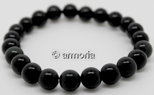 Bracelet de Perles en Obsidienne Oeil Céleste 8 mm Taille Medium 