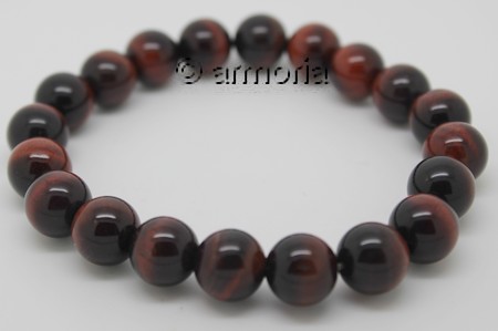 Bracelet de Perles en Oeil de Taureau 10 mm Taille Large 