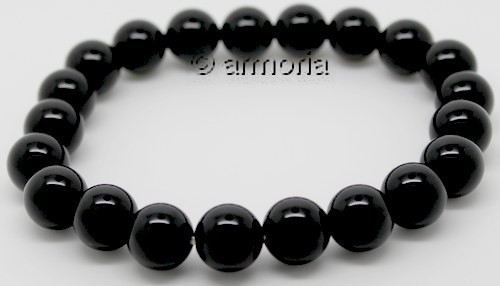 Bracelet de Perles en Onyx 10 mm Taille Extra-Large 