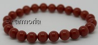 Bracelet de perles en Jaspe Rouge 8  mm taille L 