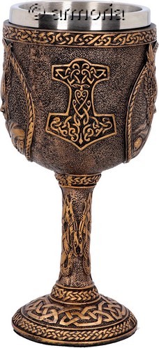 Calice Gobelet Viking Visage de Thor et son Marteau