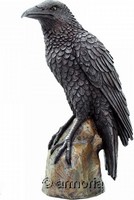 Figurine Corbeau sur Rocher en résine 