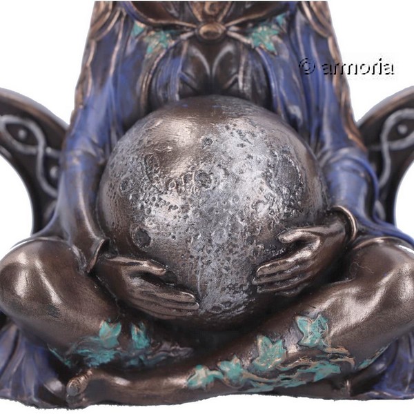 Figurine Déesse Mère et Triple Lune grand modèle aspect bronze