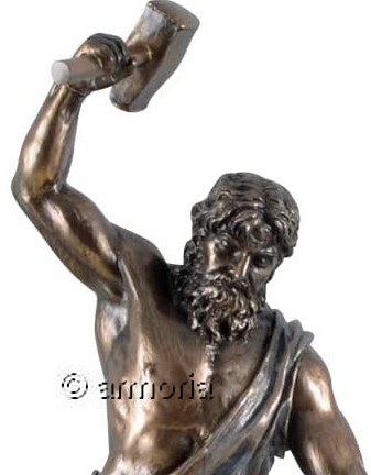 Figurine Dieu Héphaïstos aspect bronze marque Veronese 