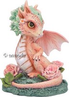 Figurine Dragon Couleur saumon Fleur Oeillet