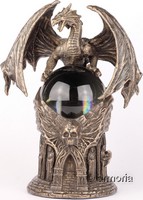 Figurine Dragon protégeant son Orbe aspect bronze marque Veronese 