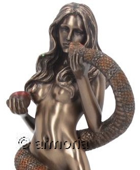 Figurine Eve et le Serpent "The Original Sin" de James Ryman aspect bronze 