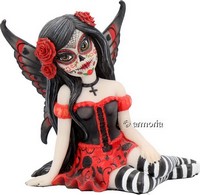 Figurine Fée Jour des Morts robe rouge