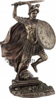 Figurine Persée avec Bouclier et Lance aspect bronze  