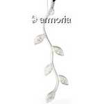 Pendentif Feuilles avec Zircon Blanc en argent