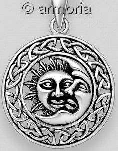 Pendentif Lune et Soleil en argent