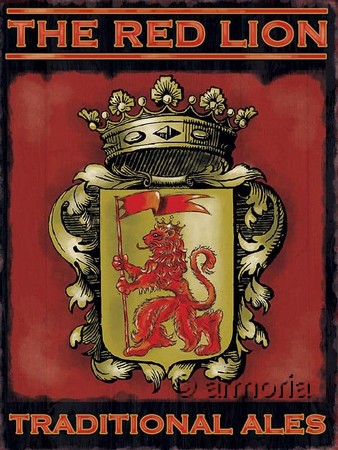 Plaque métal murale The Red Lion, 15 x 20 cm