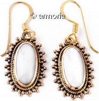 Boucles d'Oreilles Antiques avec Nacre en bronze 