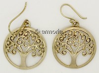 Boucles d'oreilles Arbre de Vie en laiton 