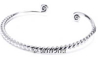 Bracelet Viking avec Deux Spirales en argent massif 