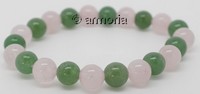 Bracelet de Perles en Aventurine et Quartz Rose 8 mm Taille Medium